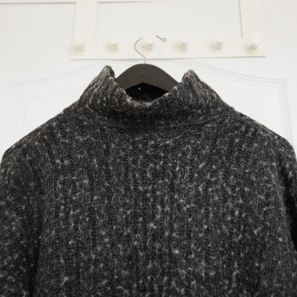 engbers grey zip turtleneck textured wool blend sweater size  L - Picture 9 of 13